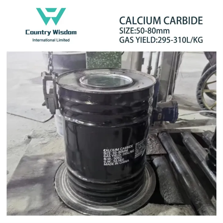 Kalsiyum Karbür 50-80mm Cac2 Asetilen Karbon 50kg Varil